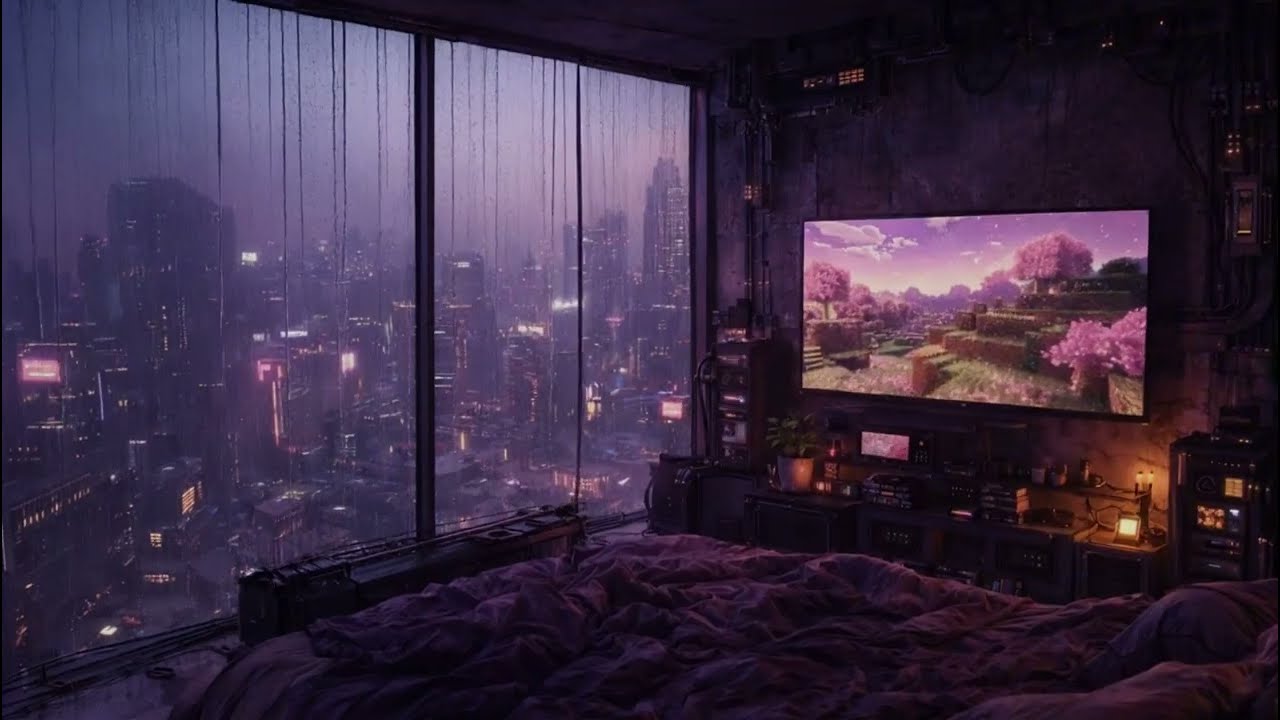 Rain in a Cozy Future Bedroom 🌧️ | 3 Hours Deep Sleep Escape