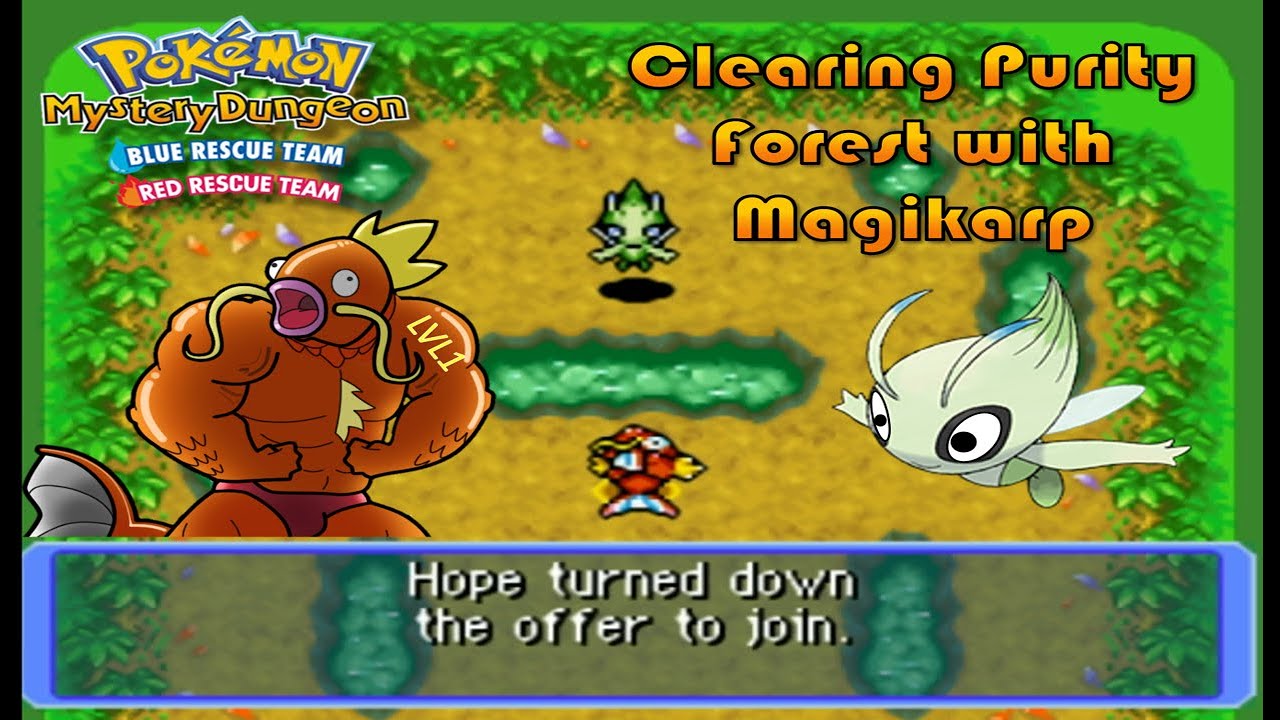 Clearing Purity Forest with a lvl 1 Magikarp