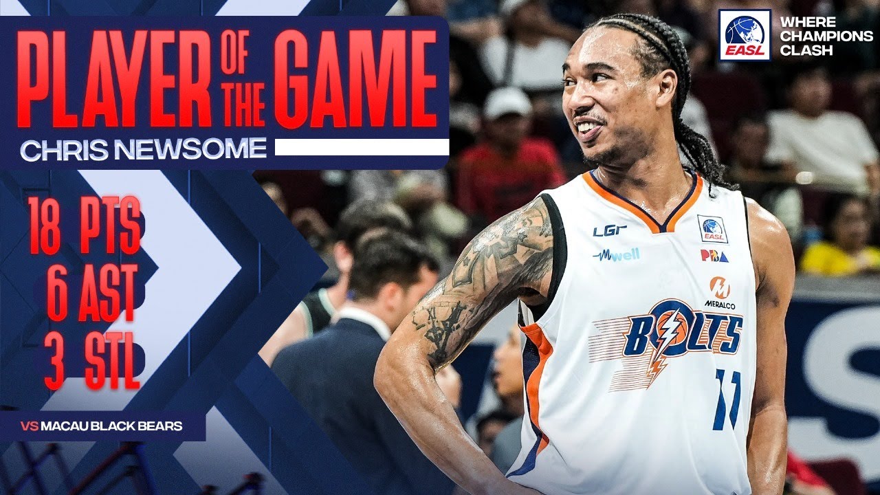 Player of the Game: Meralco Bolts Chris Newsome 18 points vs. Macau Black Bears