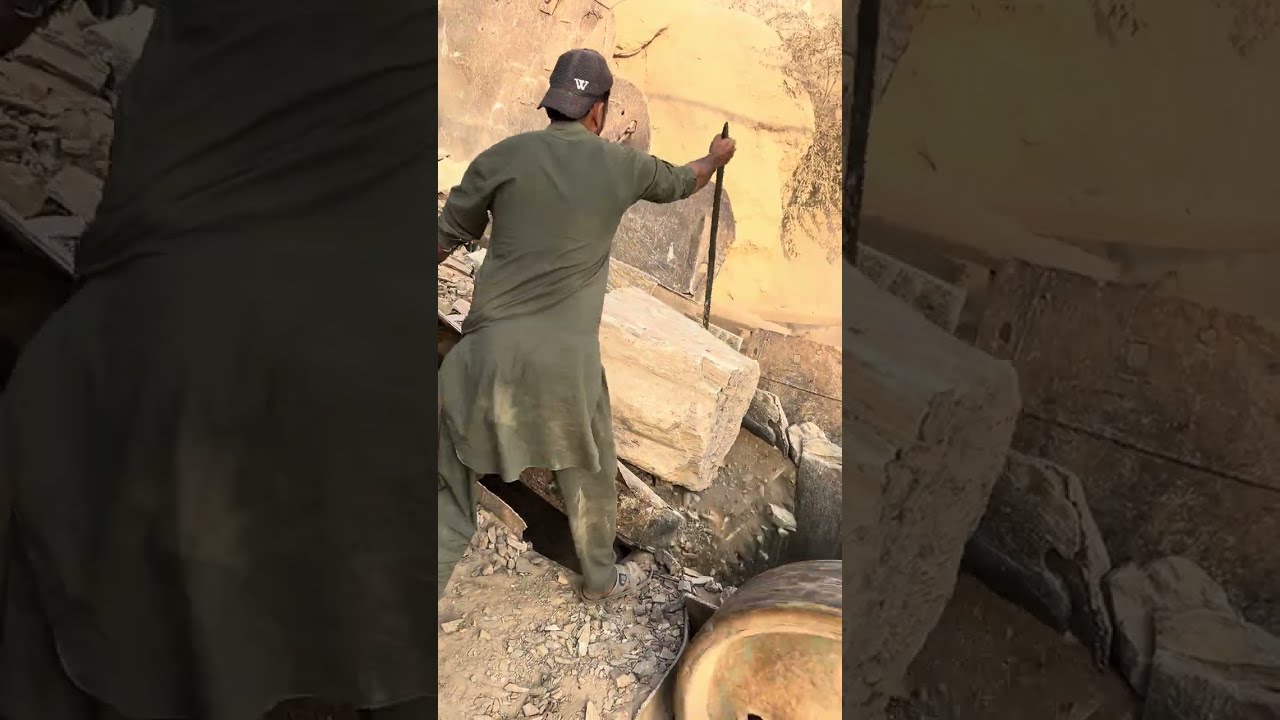 Unstoppable Rock Crusher: Smashing Giant Stones with Brutal Force #stonecrusher