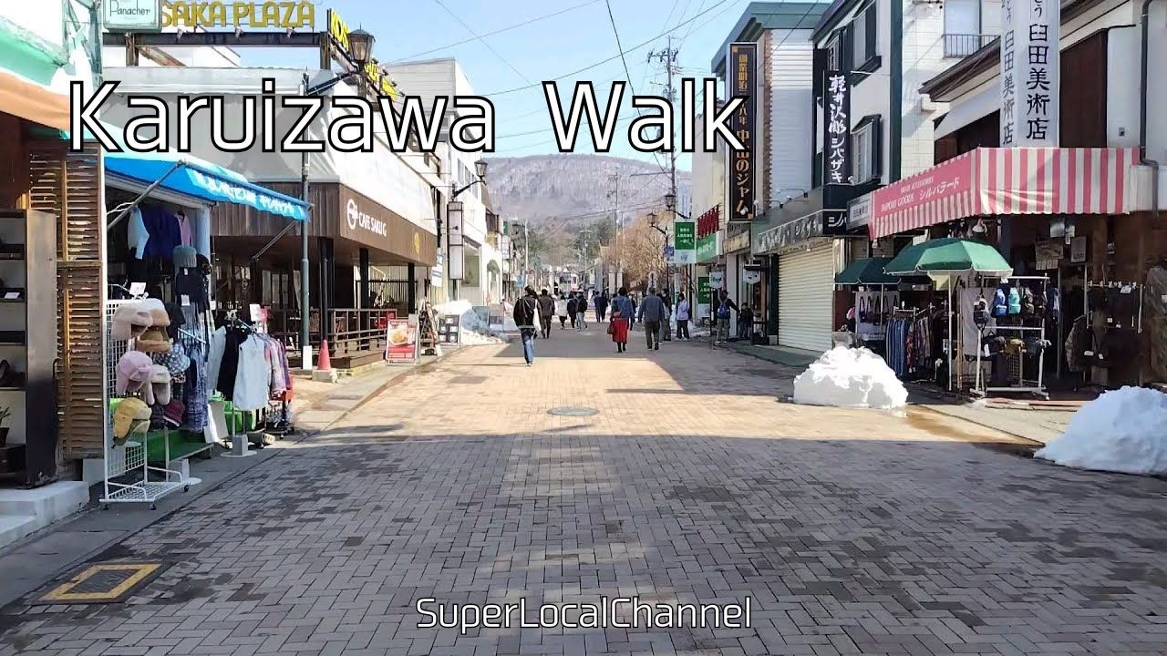 Walking from Karuizawa Station to Kyukaruizawa-Ginza Street, Nagano, Japan