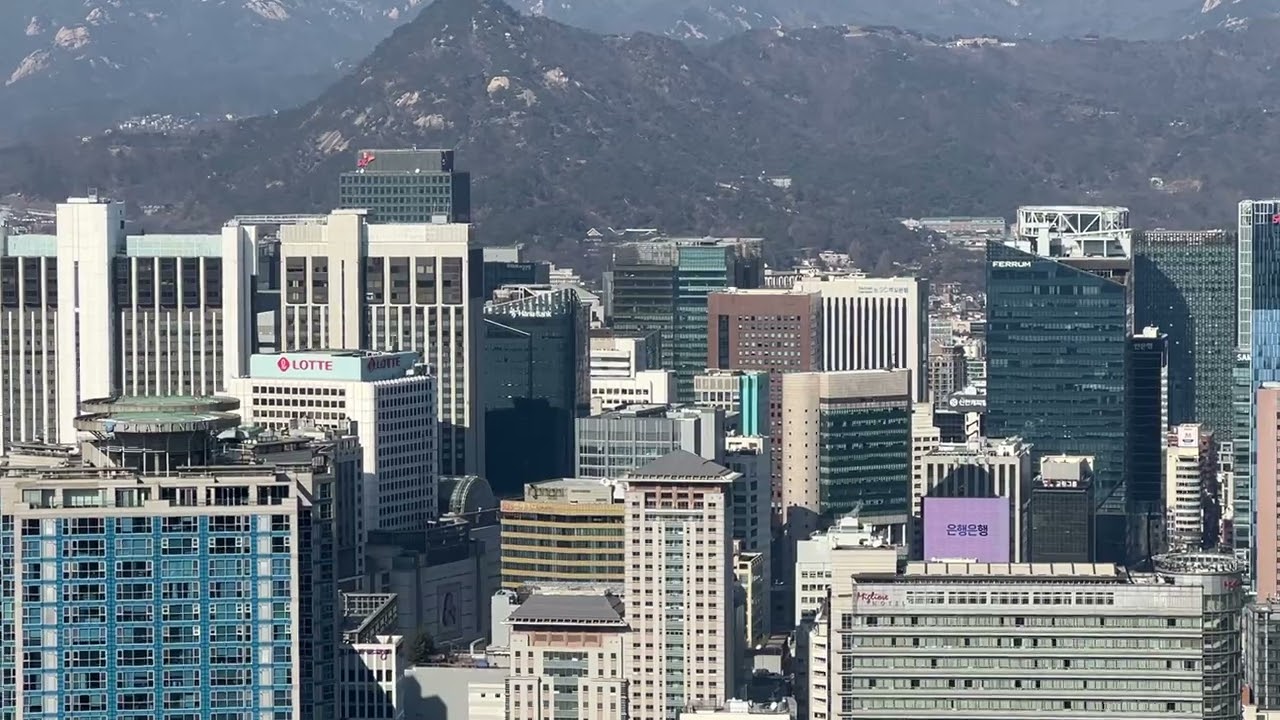 From Nam San tower base looking down Seoul CBD
