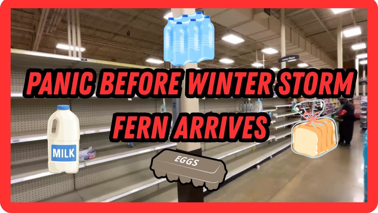 Empty Shelves At the Grocery Store a few hours before Winter Storm Fern arrives in Mississippi. 
