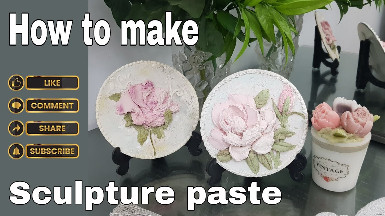 طريقة عمل المعجون الروسي لعمل الورد البارز |how to make sculpture paste