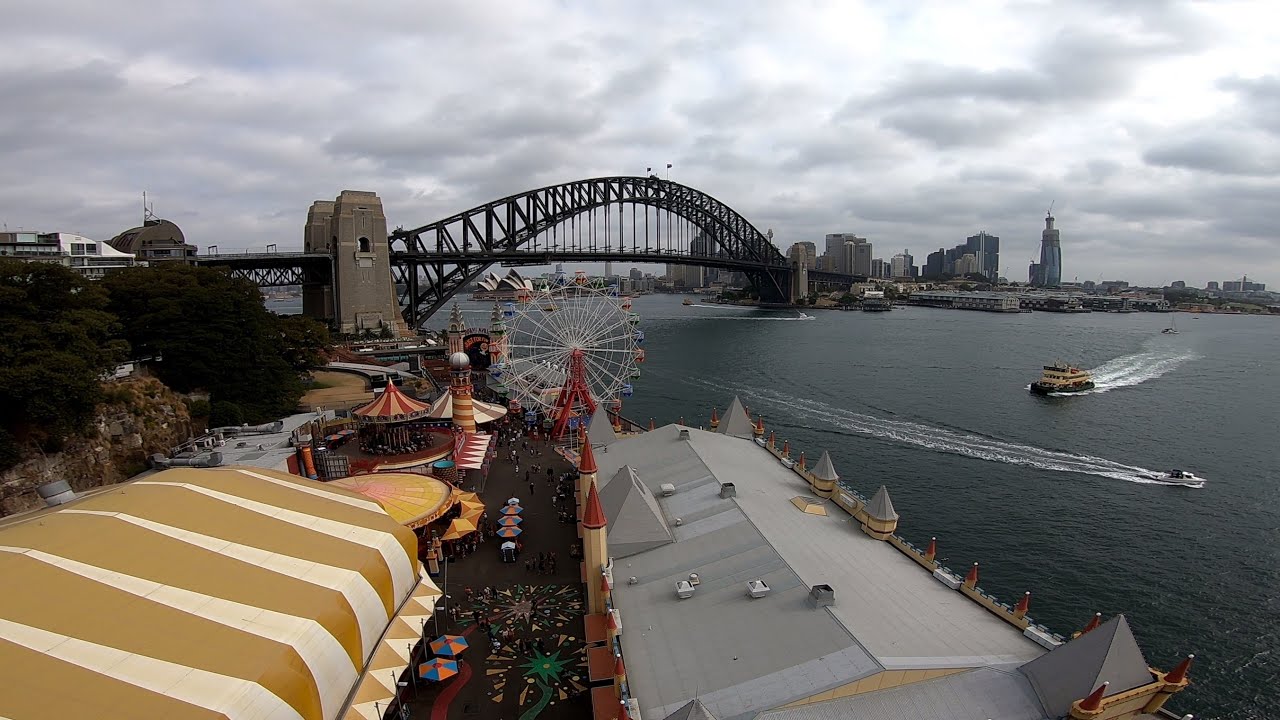 Larson & ARM Rides Super Shot Freefall Hair Raiser Luna Park Sydney 2020 POV Onride Harbour Bridge