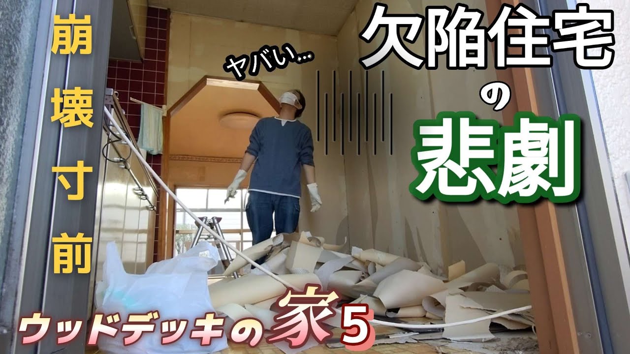 【ウッドデッキの家5】【ヤバ…】崩れるちゃう？【DIY開始直後の悪夢】