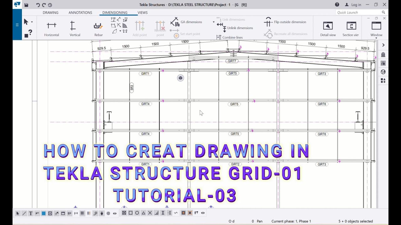 LESSON -03 | PROJECT-1 | HOW TO CREAT ERECTION DRAWING ELEVATION @GRID-1
