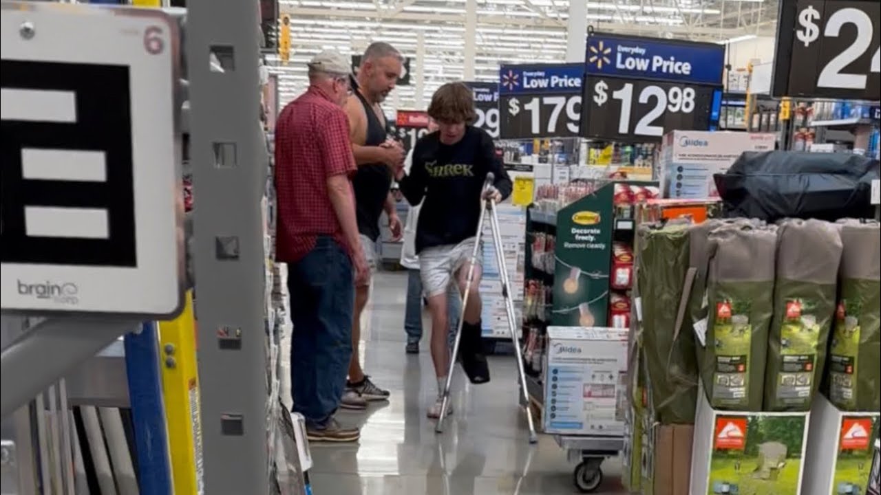 Falling With Crutches In Public Prank!