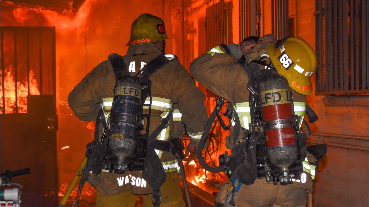 LAFD Apartment Fire w/ Mutual Aid: Station 66 (Hyde Park)