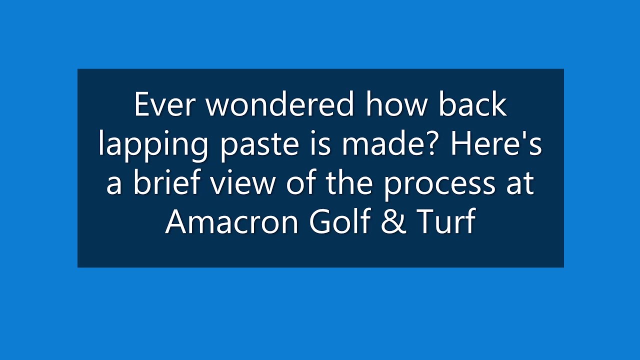 Manufacture of back lapping paste