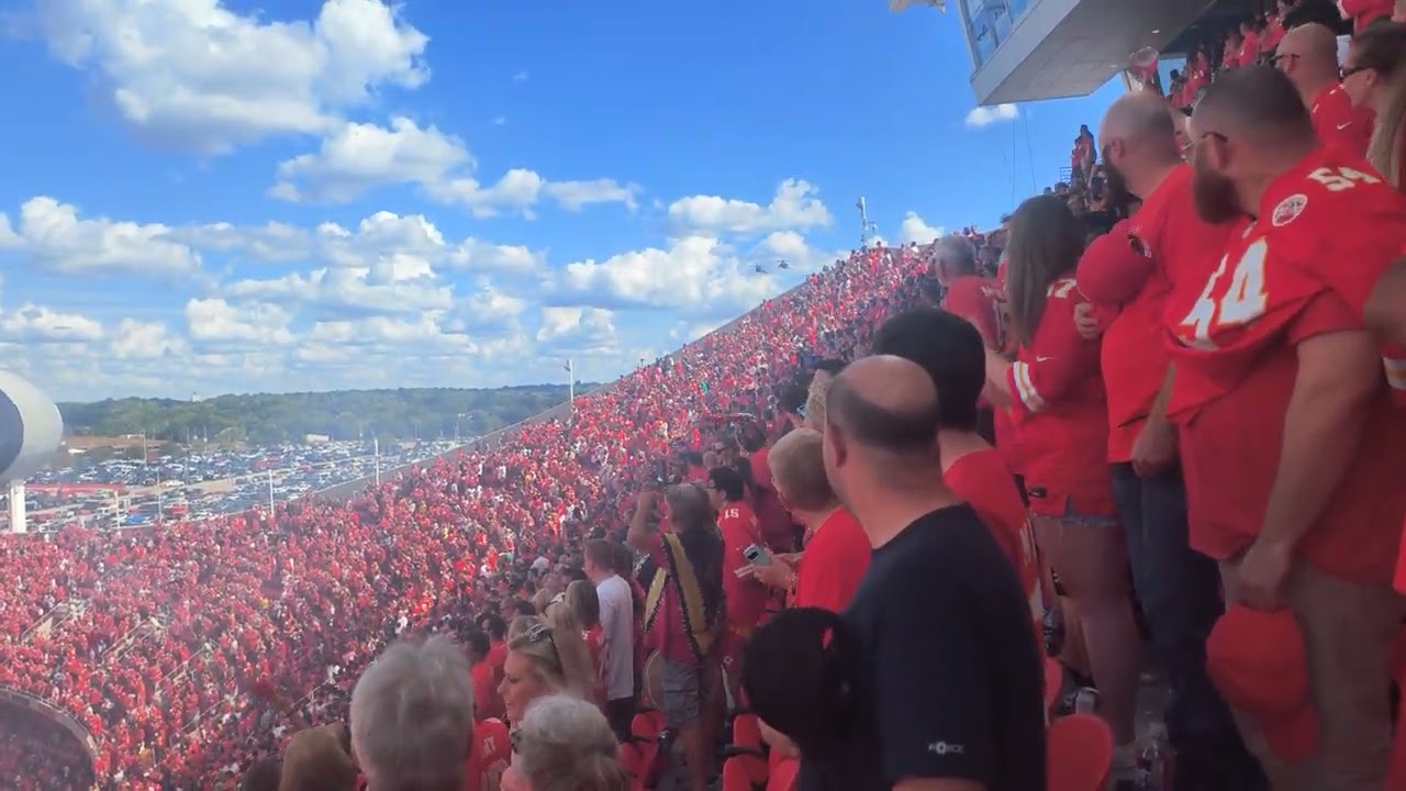 Chiefs vs Bengals National Anthem Apache and uh60 and Chinook Flyover