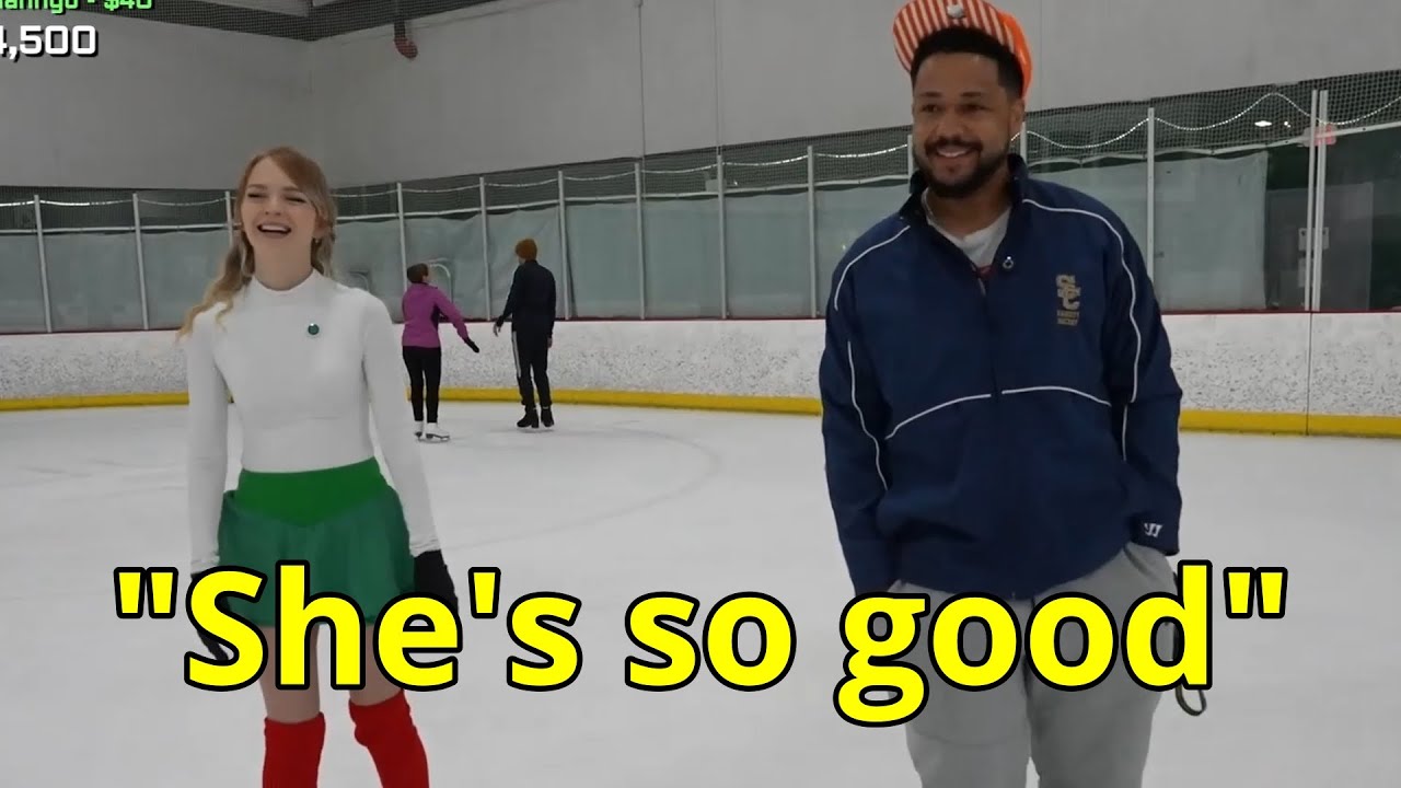 Nick and Babynikki show off their skating skills