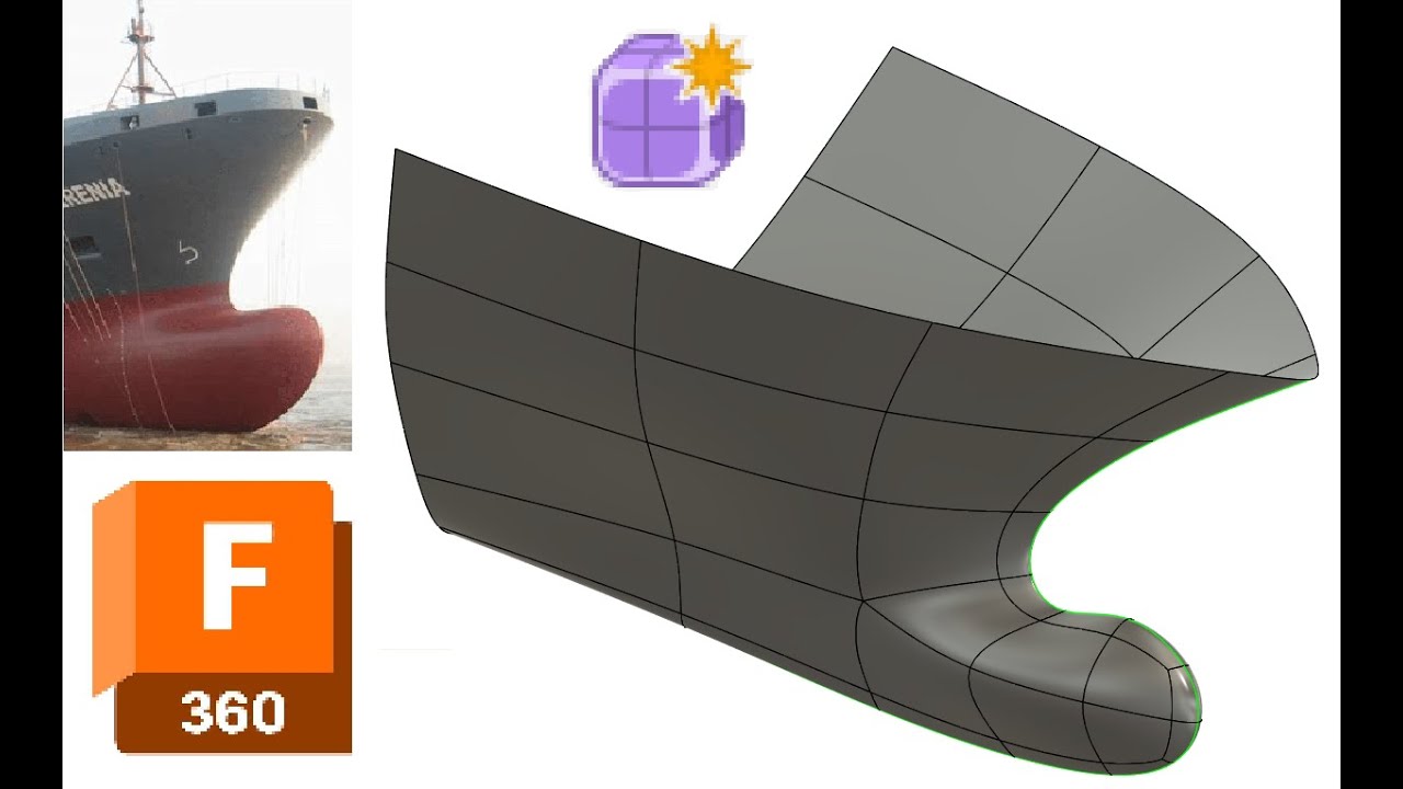 Fusion 360 T-Spline: Bow ship #fusion360 #shipdesign