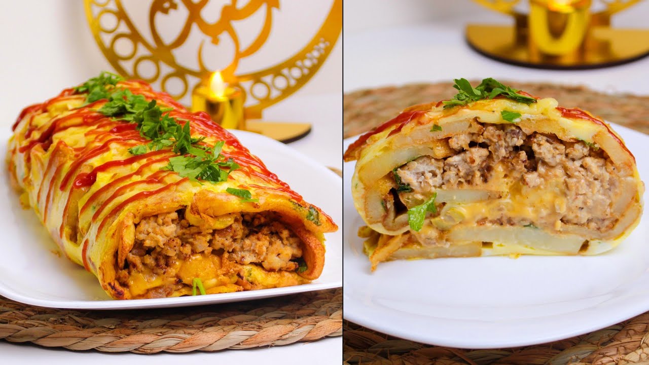 من ألذ و أرقى الأطباق 😍 رولي البطاطا المحشي طبق سهل سريع ويوالم مع رمضان 👌  Roulé de pomme de terre