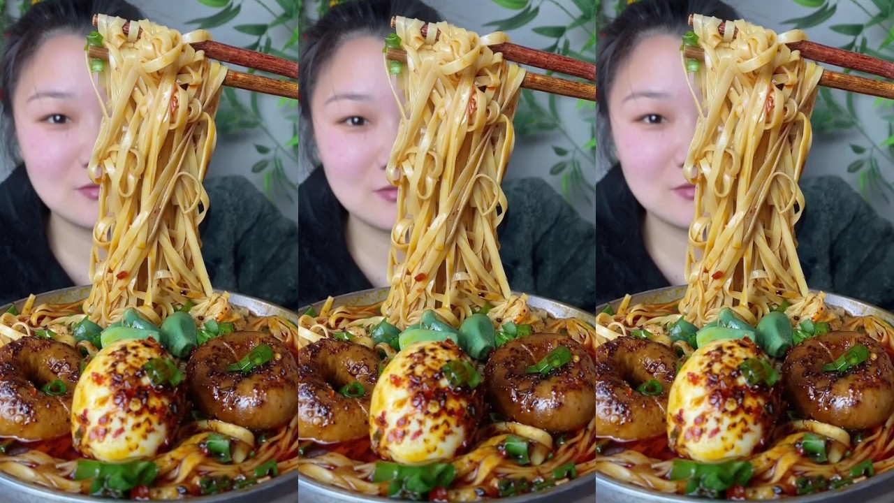 Satisfying Rural Food Feast 🔥 Spicy Noodles Eating Show | Traditional Home Cooking