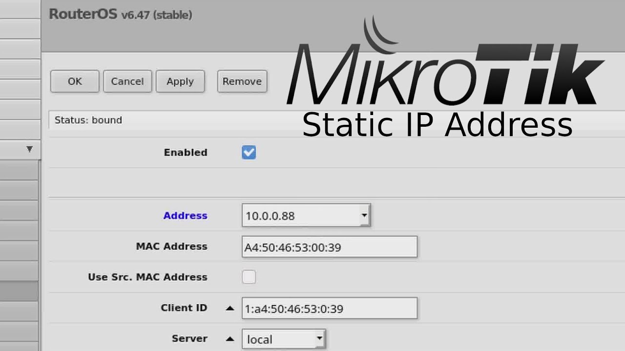 (7) Static IP Reservations in MikroTik DHCP Server
