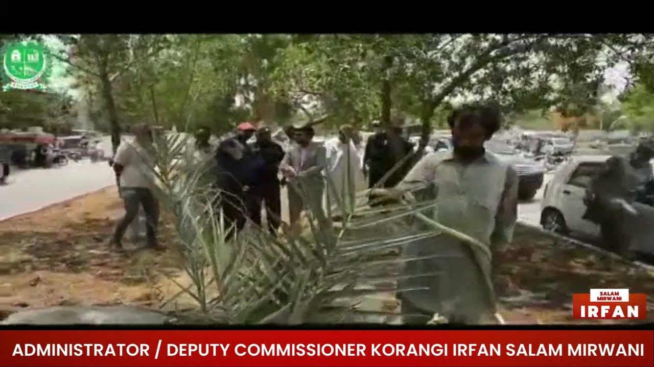 dc irfan salam mirwani korangi is visiting 13000 road green belt and urban forest shah faisal