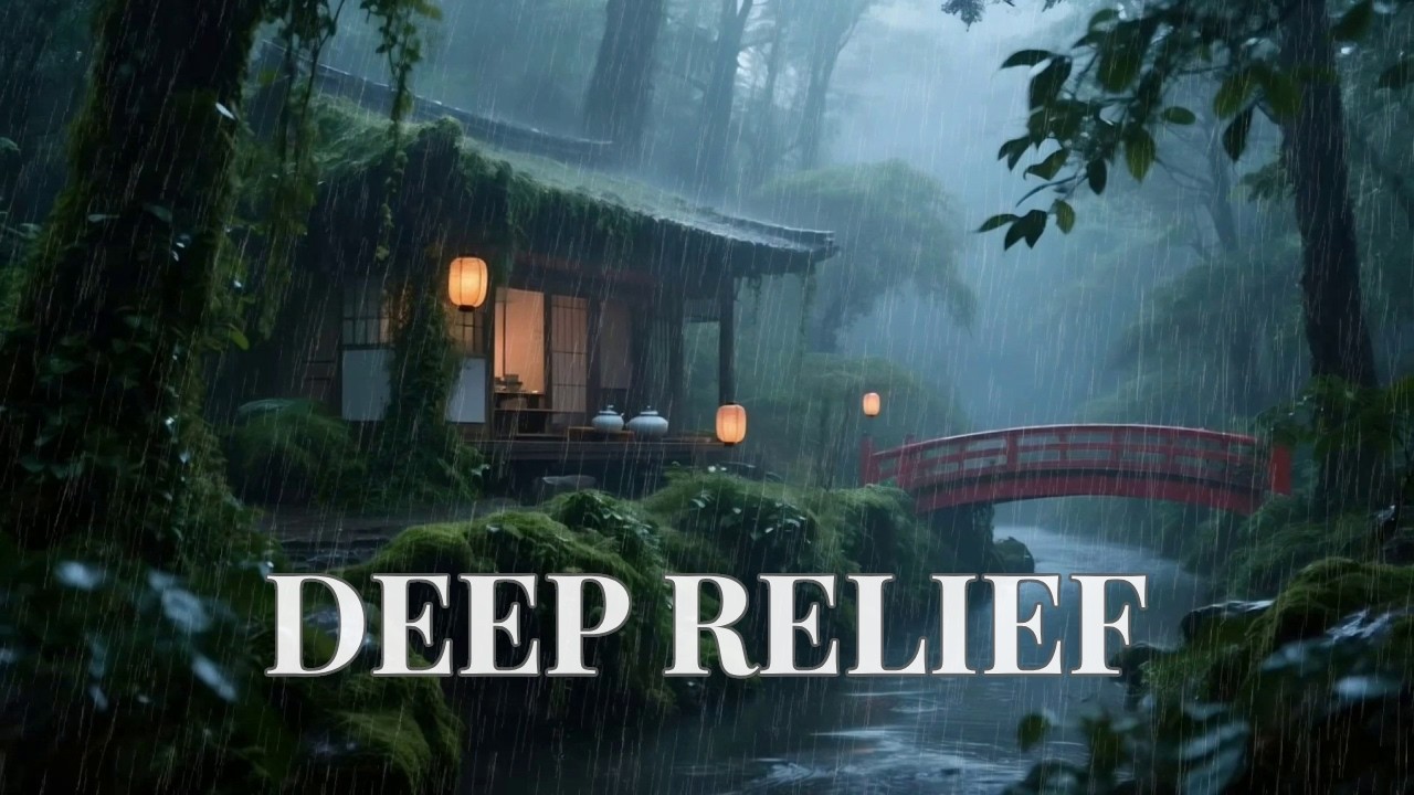 🔴 Enchanting Mossy Forest Rain at Red Bridge Cabin for Your Instant Deep Stress Relief 🌿