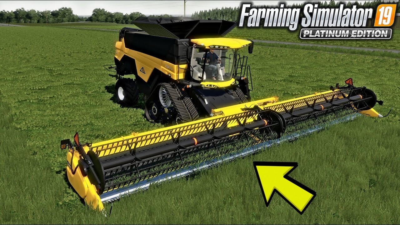 LONE OAK FS19! MOWING GRASS WITH A COMBINE!