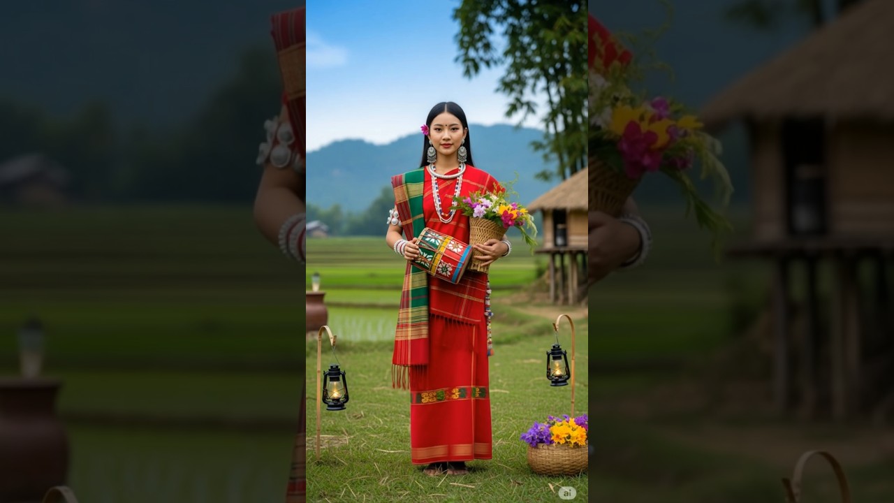 Most beautiful Bodo girl in Bodo traditional dress #assamese #assameseculture #bodo #trending #ai