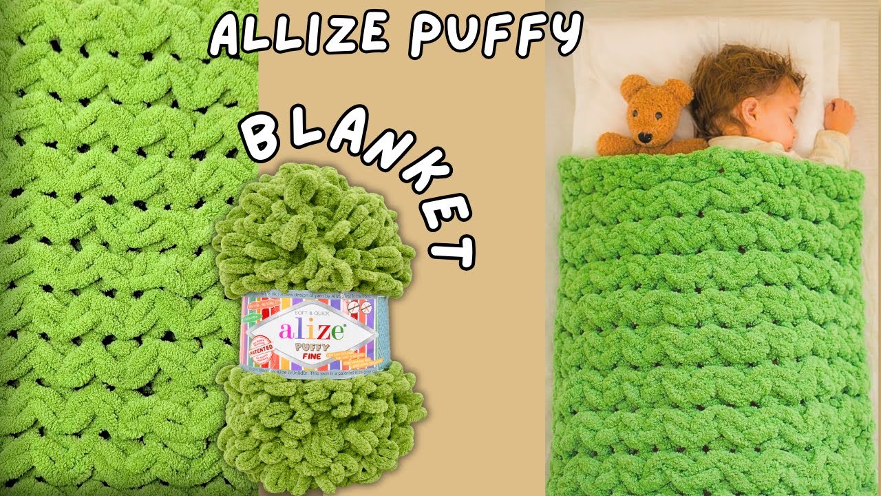 Как связать плед с Alize Puffy 🧶 (Включена таблица размеров!) | Лёгкое руководство для начинающих