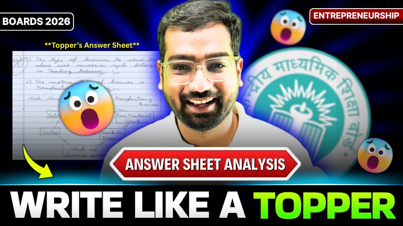 CBSE Topper&rsquo;s Answer Sheet 🔥| Paper Presentation Strategy | Class 12 Entrepreneurship Boards 2026