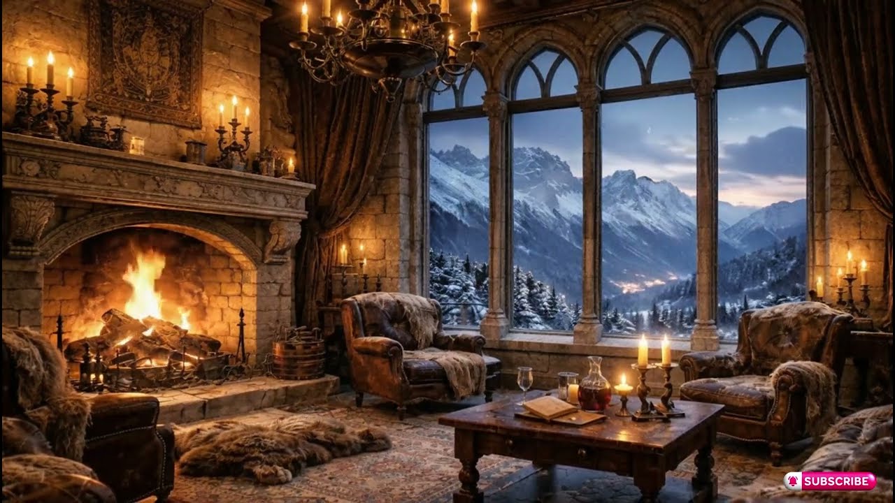 99% Fall Asleep Fast with This Fireplace 🔥 Snowy Night (1 Hour)