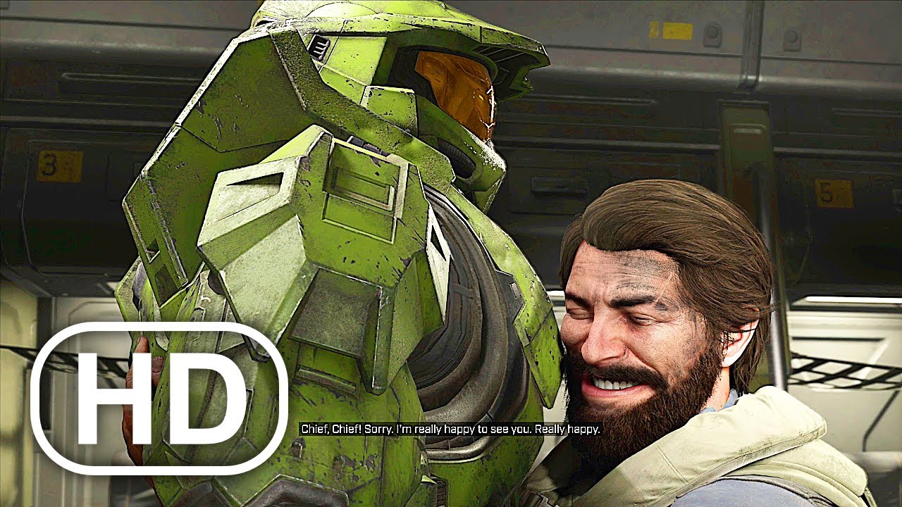 Master Chief Hugs The Pilot & Reveals His True Name Scene - Halo Infinite