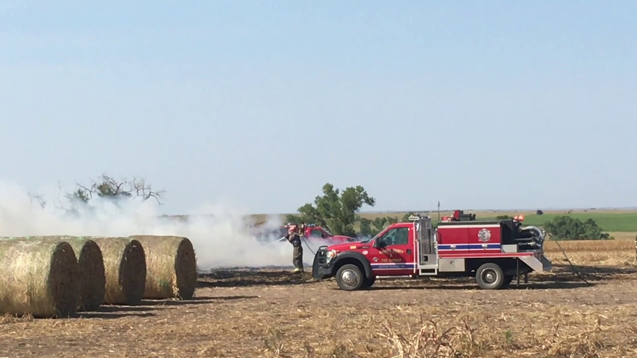 Russel County hay bales fire