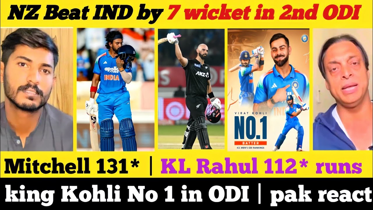 King Kohli No 1  in ODI | New Zealand Levels the ODI Series 1-1 🏏Daryl Mitchell  Run Chase  Hundred