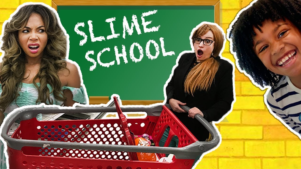 Slime School Teacher Switch Up! Students Sneak Candy Shopping Cart - New Toy School
