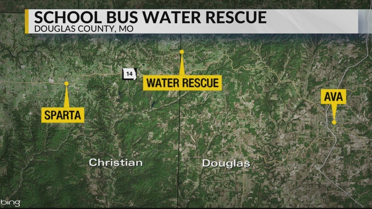 Two students rescued after Ava school bus stuck due to flooding