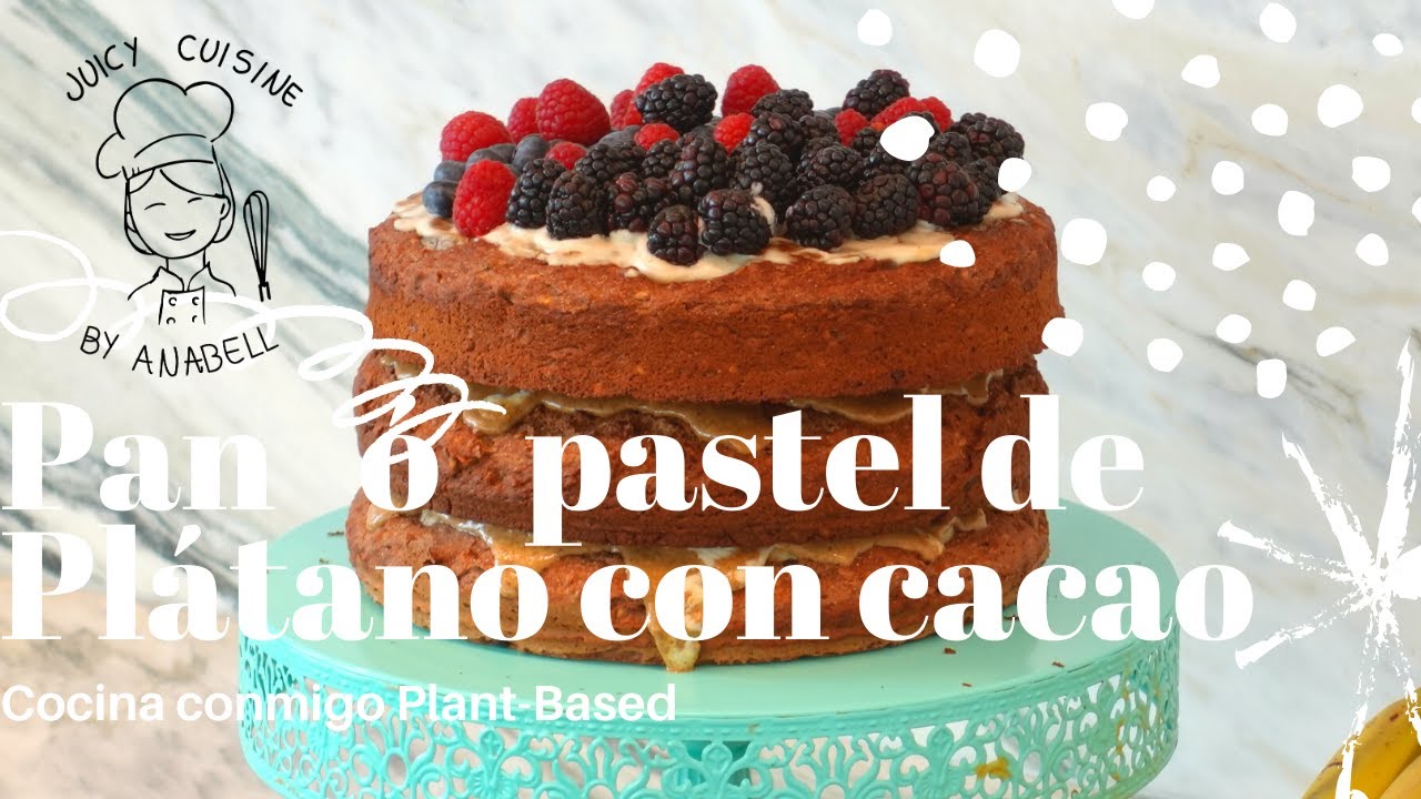 Pan o pastel de plátano con cacao Basado en plantas