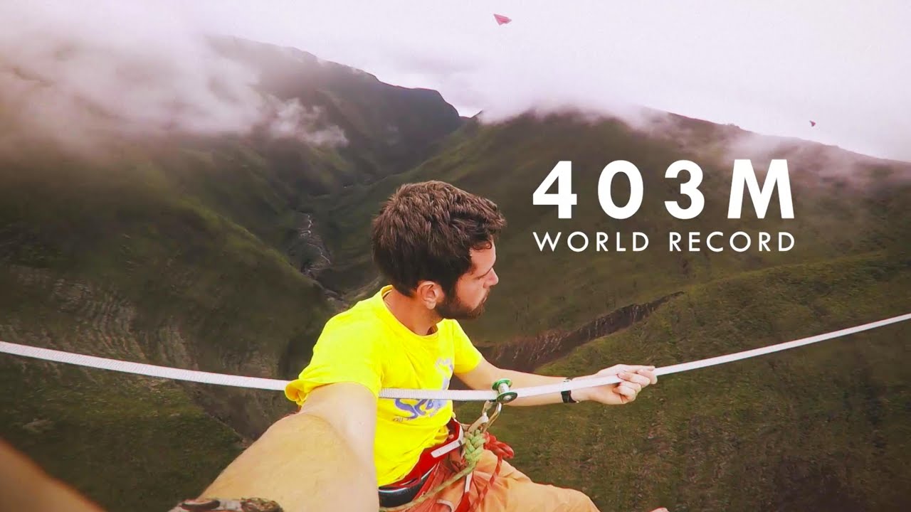 Nathan Paulin Sets 403m Highlining World Record