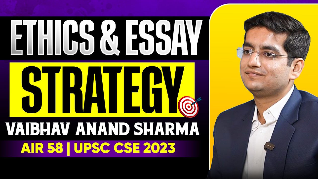 Ethics Strategy of #UPSC TOPPER AIR-58 CSE 2023 VAIBHAV ANAND SHARMA Peeyush sir Ethics and Essay
