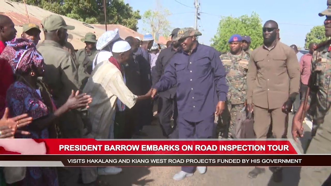 President Barrow inspects Hakalang road construction site