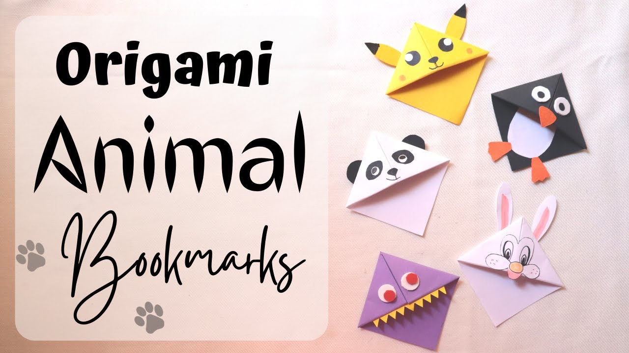 Paper folding craft Bookmarks | Origami Animal Bookmarks | Papercraft