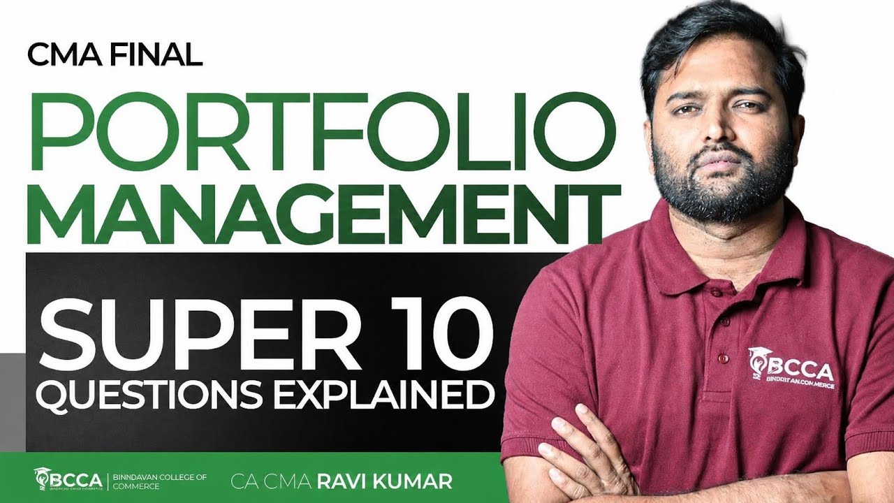 CMA FINAL SFM | PORTFOLIO MANAGEMENT | SUPER QUESTIONS MARATHON| IN ENGLISH | BY CA CMA RAVI KUMAR