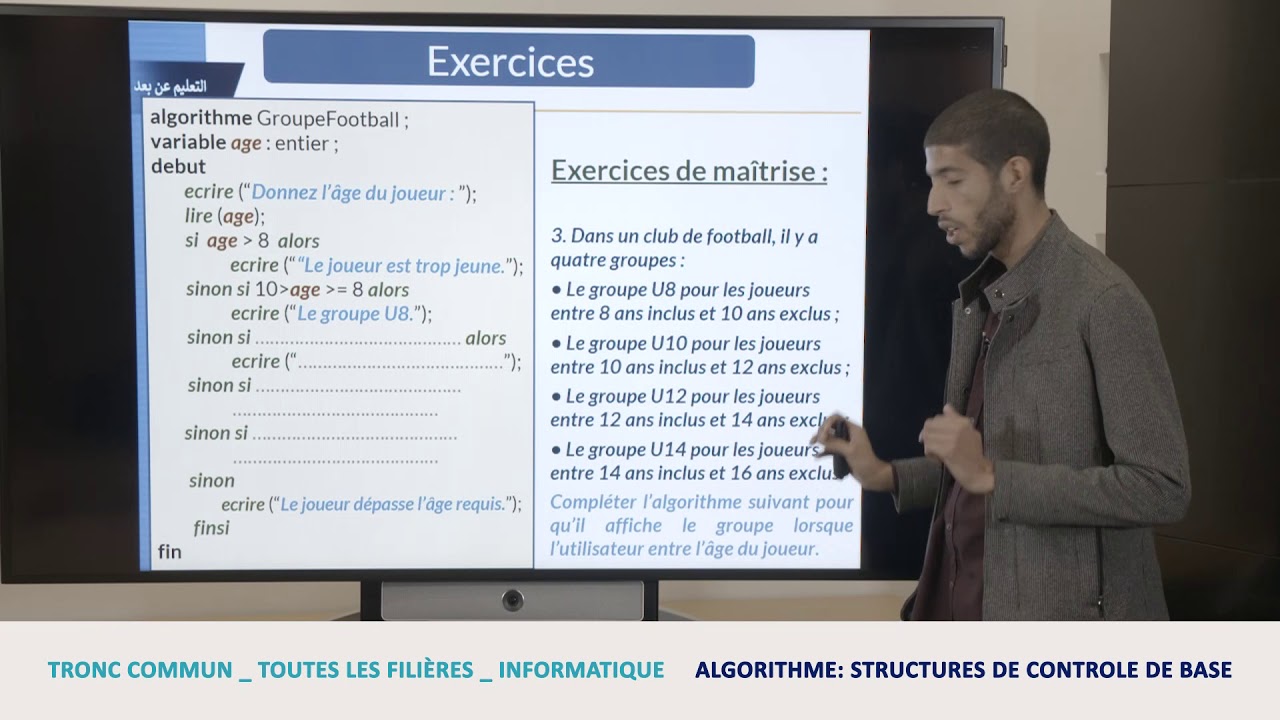 Informatique Tronc Commun: Algorithme structure de Contrôle de  base