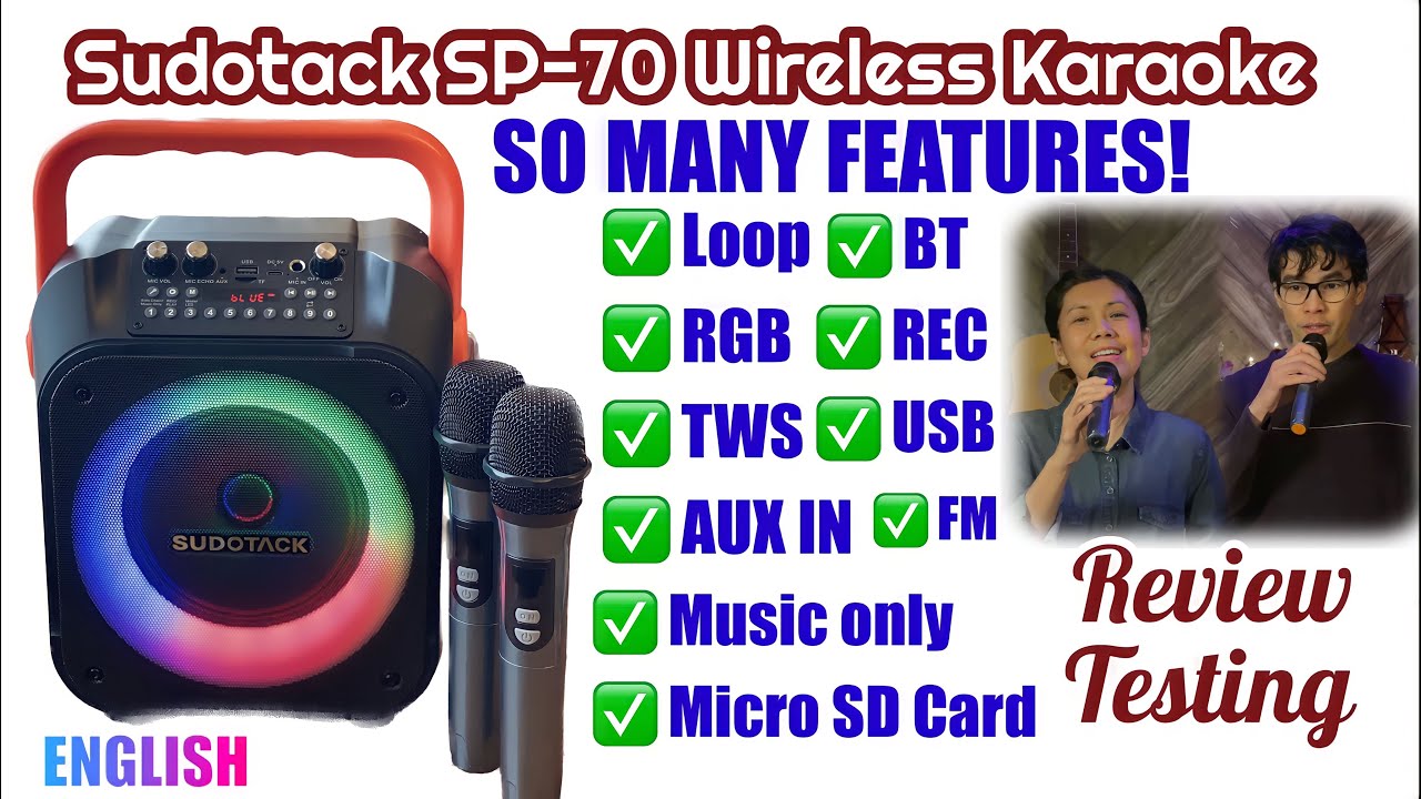 Sudotack SP-70 Wireless Karaoke System-BT Speaker, FM, USB & more || Review & Testing