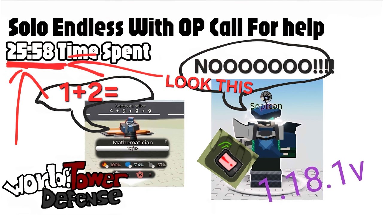 Solo Endless With OP Call For help (25:58min) | World Tower Defense 1.18.1v