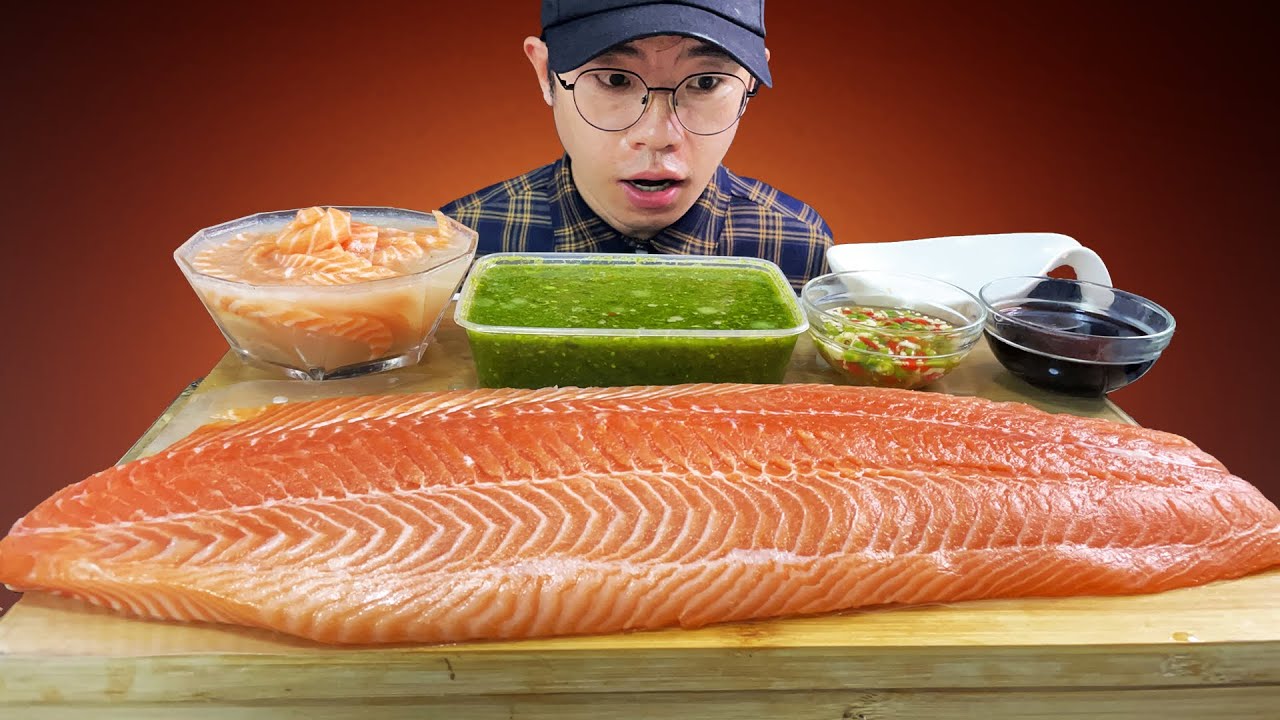 ASMR MUKBANG ปลาแซลมอนเยอะที่สุดในชีวิต