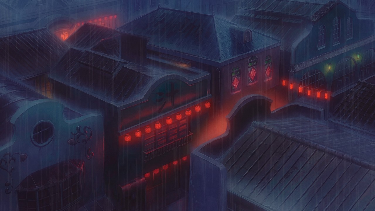 Rainy Spirit Town at Night | Slow Piano Ambience