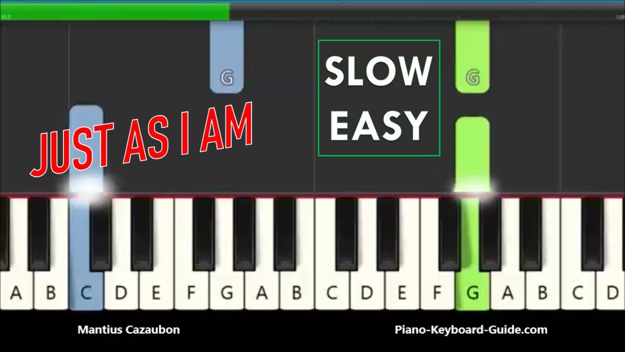 Just As I Am Without One Plea Slow and Easy Piano Tutorial   Christian Hymn