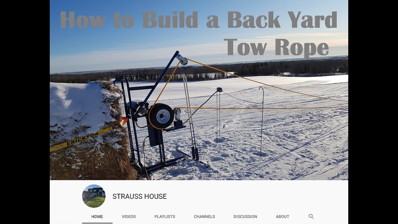 How to build a backyard tow rope - homemade Ski lift that works great! DIY
