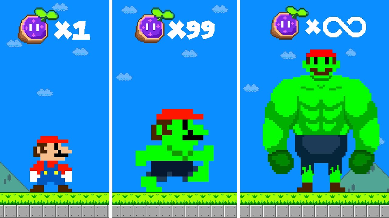Super Mario Bros. but Every Seed Powerups make Mario Muscle HULK | Game Animation
