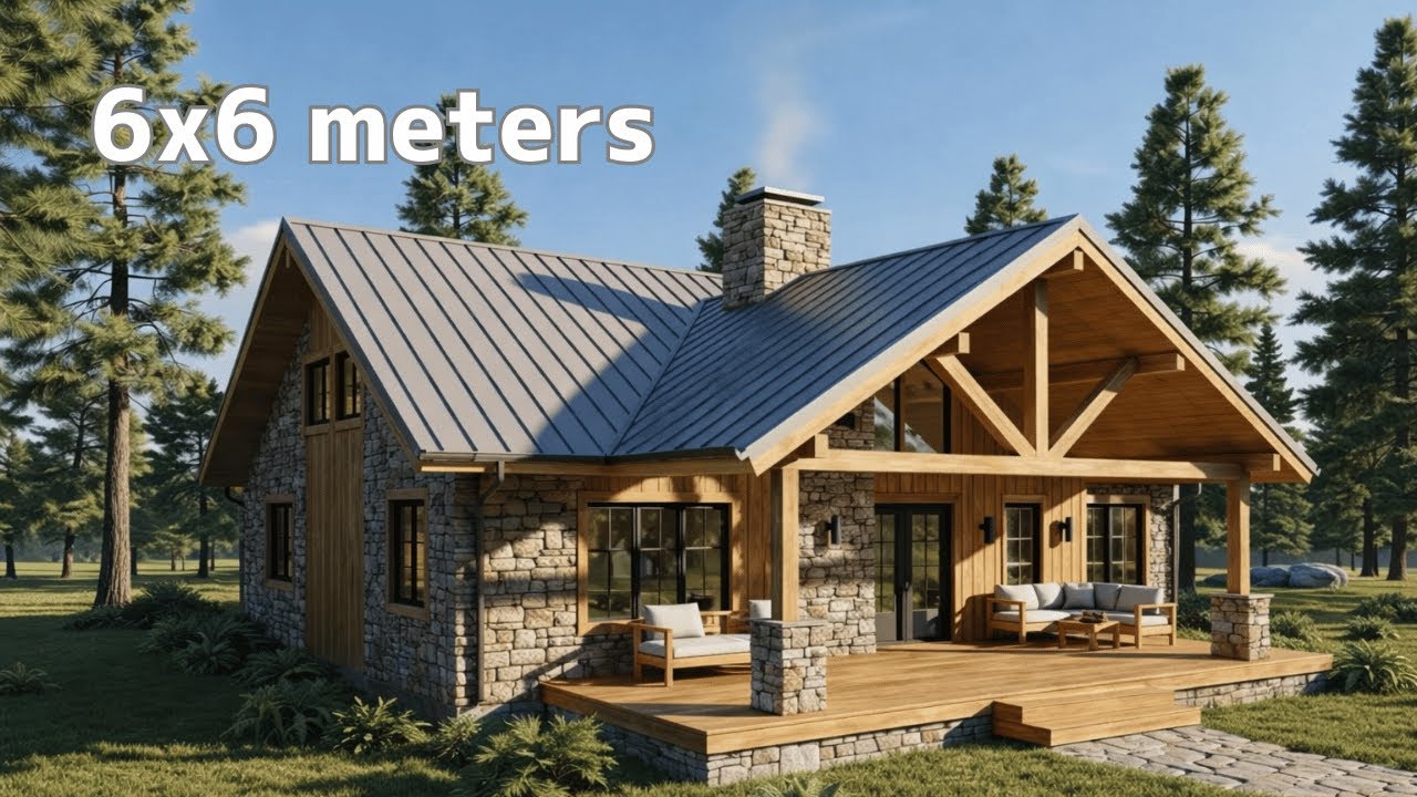 This 20'x20' (6x6m)  Tiny House Has It ALL! Modern Small Home Tour with a Huge Porch