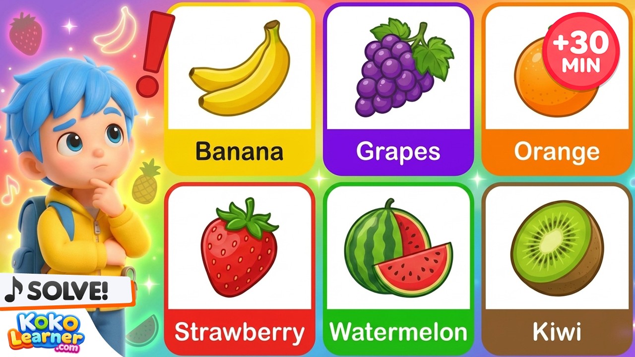 Learn Fruits and Colors for Toddlers 🍎 Fruit Learning Color Song for Kids | Koko Learner 30 Minutes