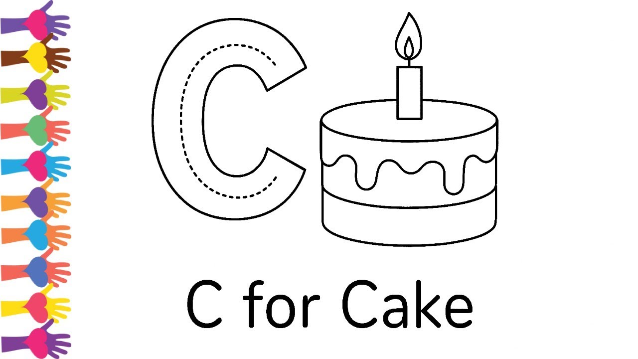 C for Cake | Letter C Tracing and Coloring for Kids | Learn ABC