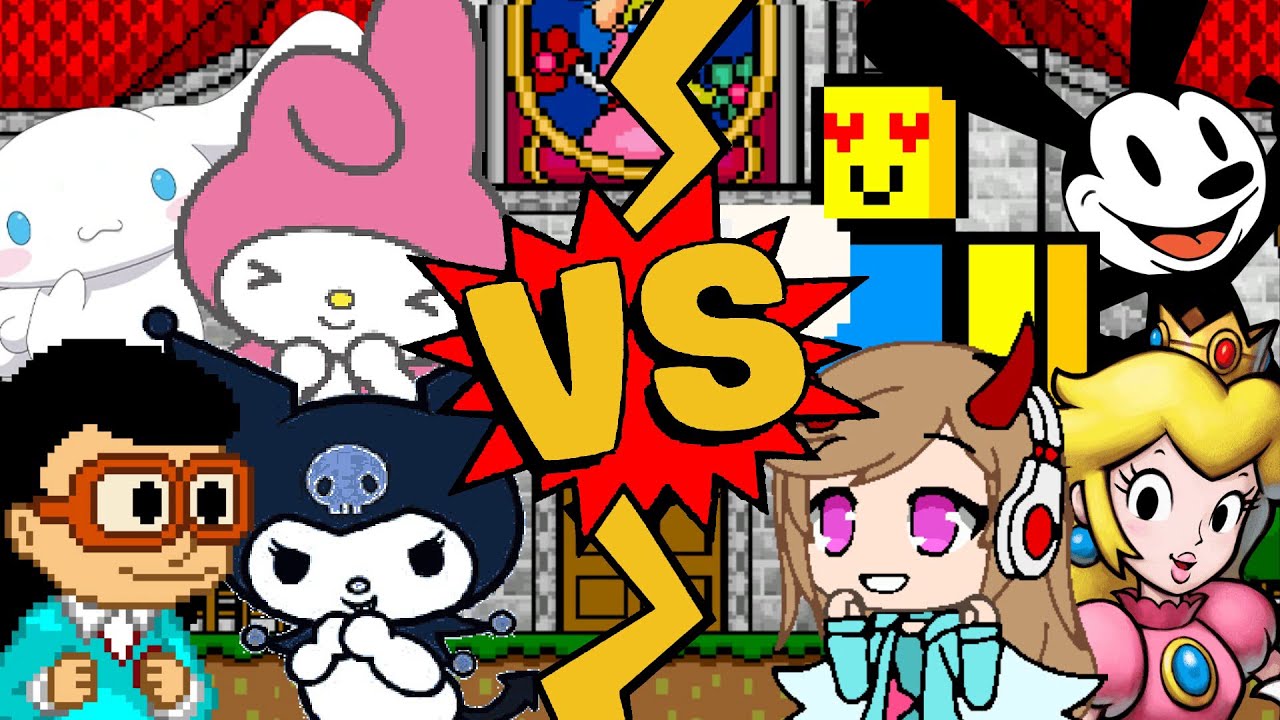 M.U.G.E.N Battles | Betty/My Melody/Kuromi/Cinnamon vs Newbie/Princess Peach/Gachatuber/Oswald
